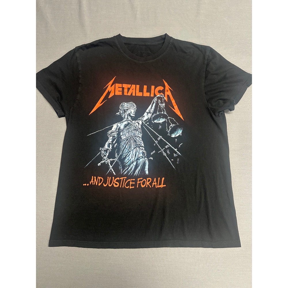 Metallica And Justice For All Graphic T-Shirt Mens Medium Black Rock Band Tee